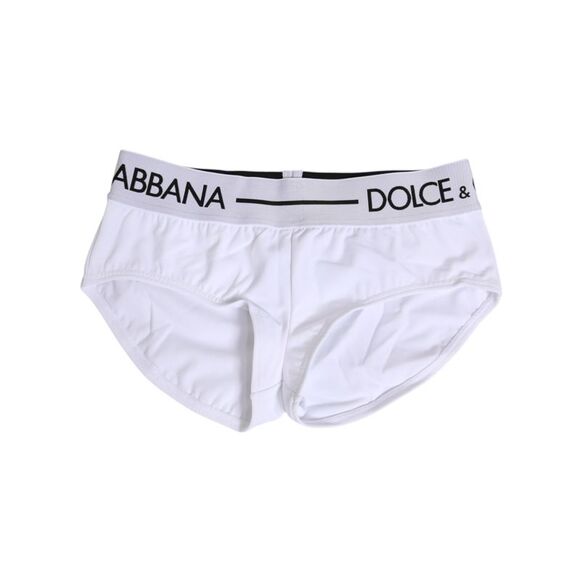 Dolce & Gabbana White Nylon Logo Waistband Shorts Women's Underwear